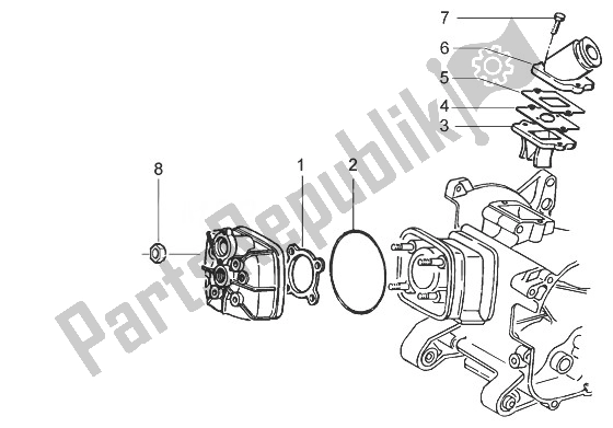 Todas las partes para Culata Y Tubo De Inducción de Gilera Runner 50 Pure JET 1998