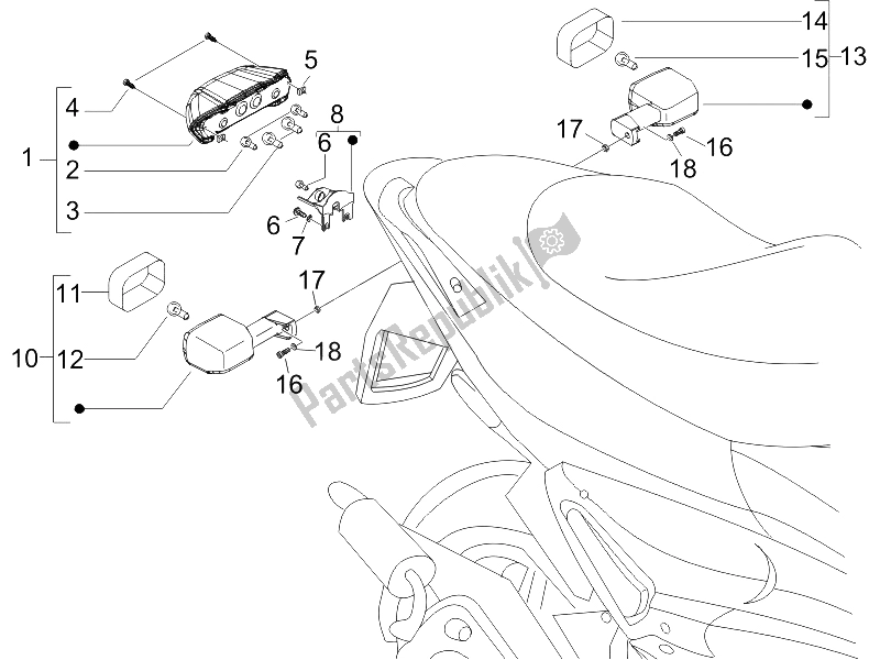 Toutes les pièces pour le Phares Arrière - Clignotants du Gilera Runner 125 VX 4T UK 2005