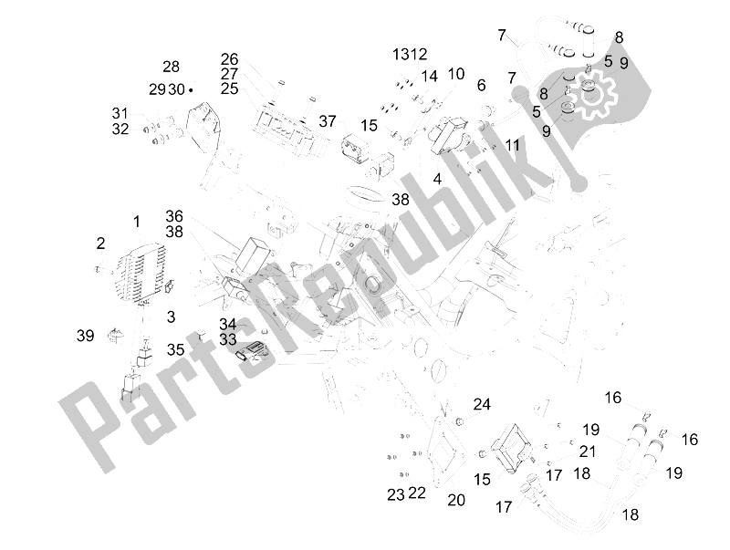 All parts for the Voltage Regulators - Electronic Control Units (ecu) - H. T. Coil of the Gilera GP 800 Centenario 2009