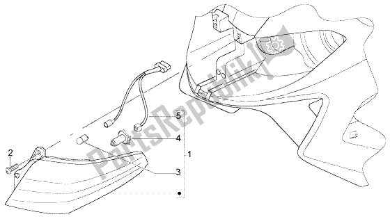 Alle onderdelen voor de Voorlichten van de Gilera Nexus 500 1998