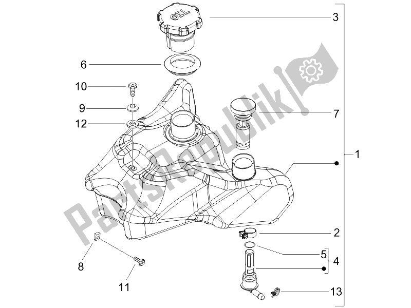 Tutte le parti per il Serbatoio Dell'olio del Gilera Runner 50 Pure JET Race CH 2006