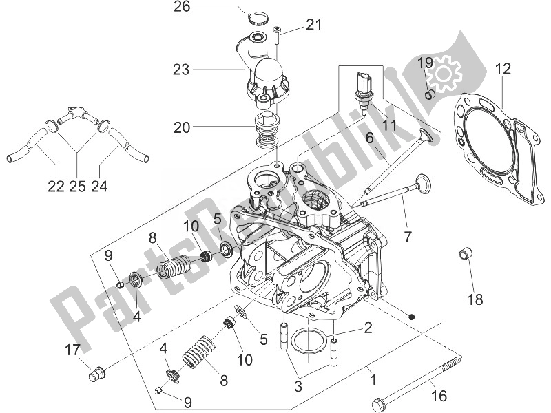 All parts for the Head Unit - Valve of the Gilera Runner 125 VX 4T 2005