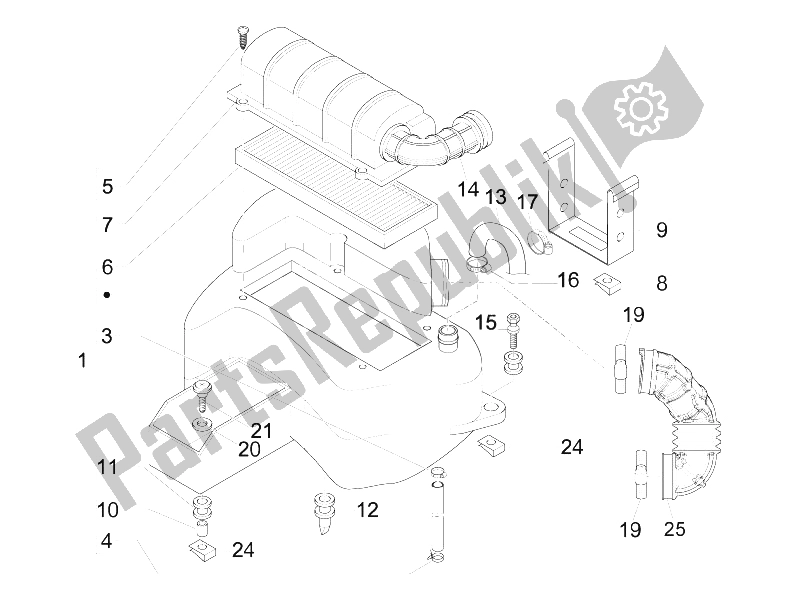 Toutes les pièces pour le Filtre à Air du Gilera Nexus 500 E3 2006