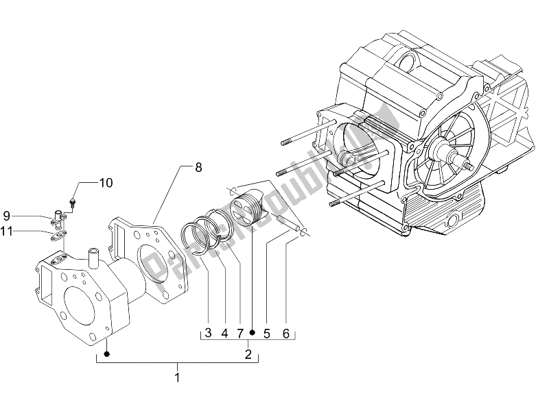 Todas las partes para Unidad De Pasador Cilindro-pistón-muñeca de Gilera Fuoco 500 4T 4V IE E3 LT 2013