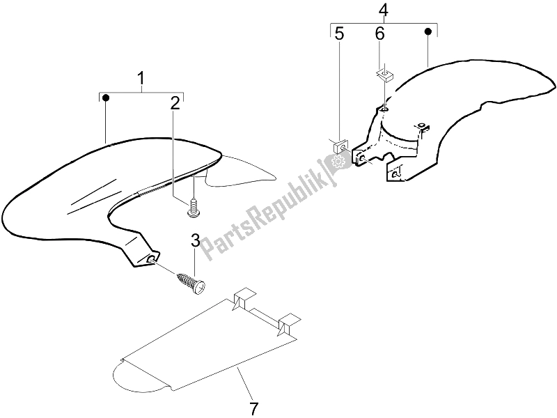 All parts for the Wheel Huosing - Mudguard of the Gilera DNA 50 2006