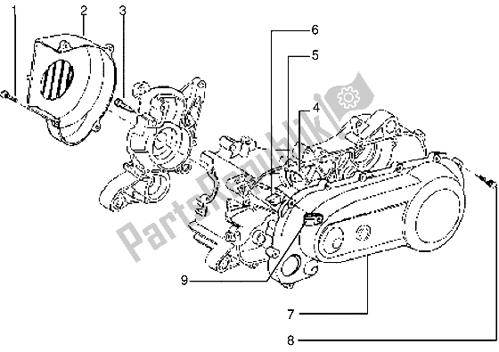 All parts for the Clutch Cover-scrool Cover of the Gilera Easy Moving 50 1998