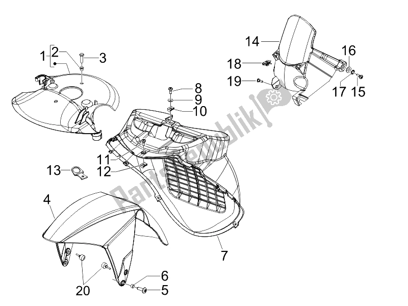 Toutes les pièces pour le Logement De Roue - Garde-boue du Gilera Runner 50 SP 2008