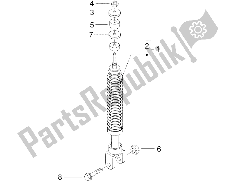 Toutes les pièces pour le Suspension Arrière - Amortisseur / S du Gilera Runner 50 Pure JET Race 2005