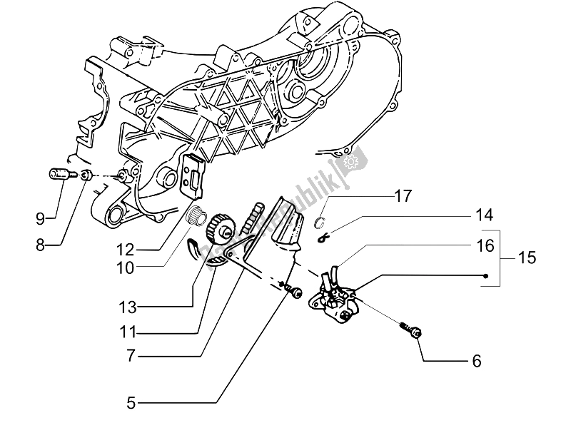 All parts for the Oil Pump of the Gilera Runner 50 Pure JET SC UK 2005