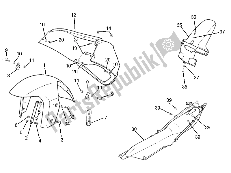 Todas las partes para Carcasa De La Rueda - Guardabarros de Gilera SC 125 2006
