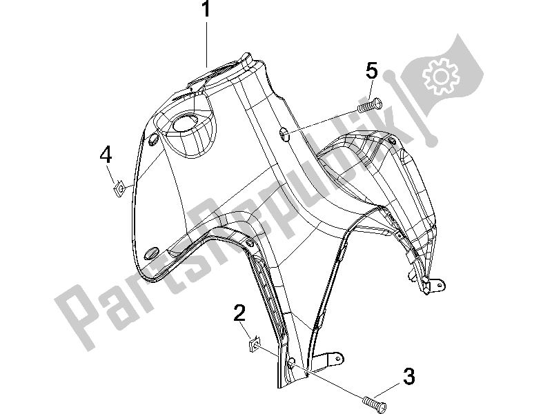 Alle onderdelen voor de Dashboardkastje Voor - Kniebeschermer van de Gilera Runner 50 Pure JET SC 2006