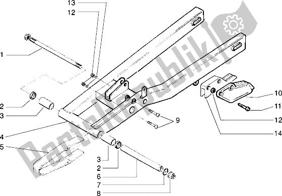 Todas as partes de Garfo Traseiro do Gilera GSM 50 1998