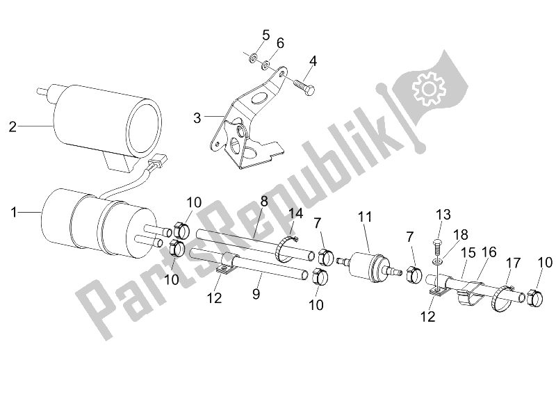 Toutes les pièces pour le Système D'alimentation du Gilera Runner 125 VX 4T E3 UK 2006