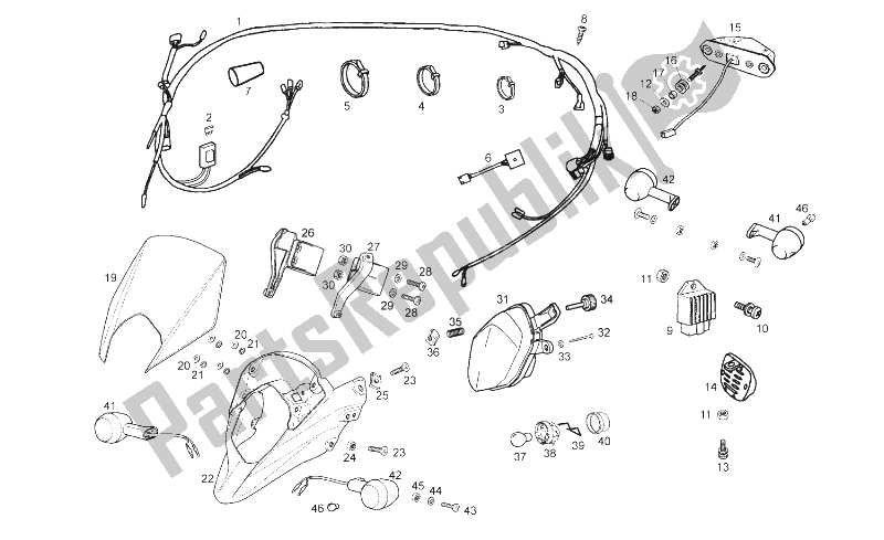 Tutte le parti per il Luci - Impianto Elettrico del Gilera RCR 50 2013