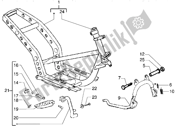 Todas las partes para Soporte Central Del Chasis de Gilera Runner VX 125 1998