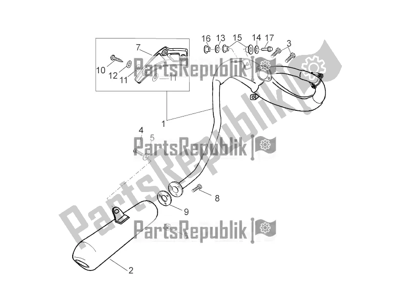 Todas las partes para Tubo De Escape de Gilera RCR 50 2016