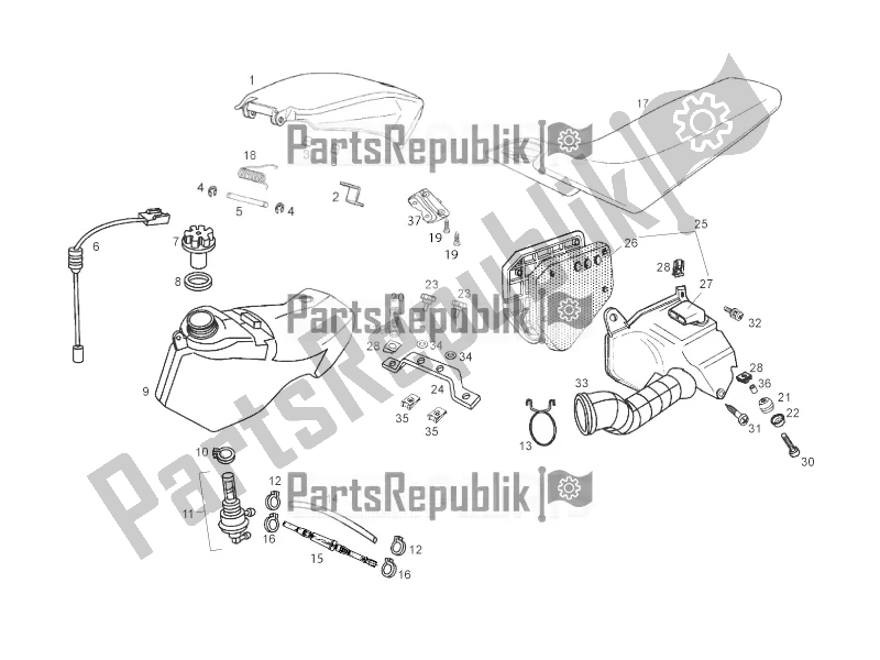 Toutes les pièces pour le Réservoir - Boîte à Air - Selle du Gilera RCR 50 2016