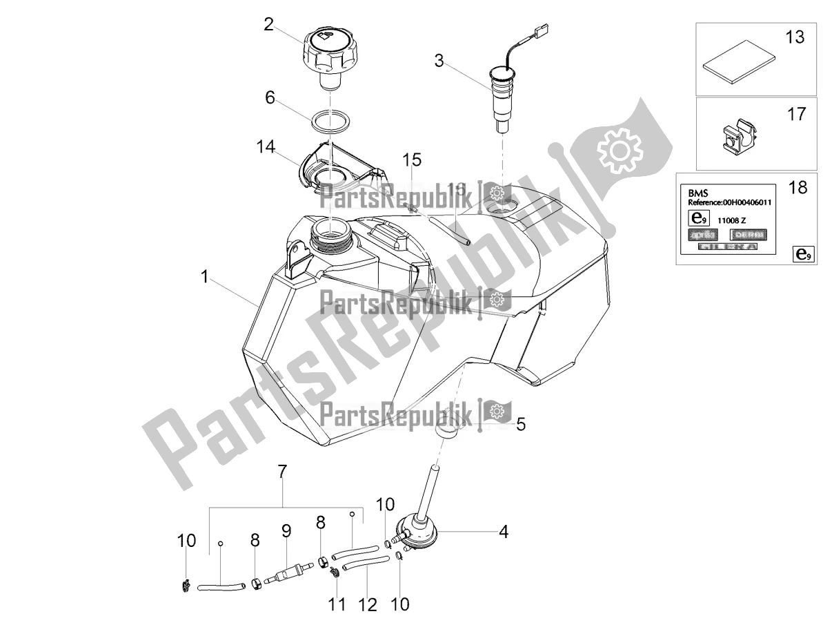Alle onderdelen voor de Benzinetank van de Gilera RCR 50 2018