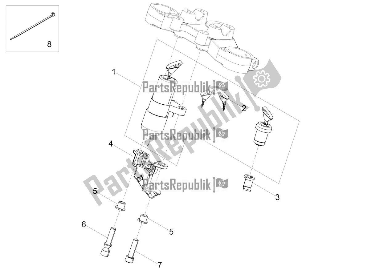 All parts for the Locks of the Gilera RCR 50 2018
