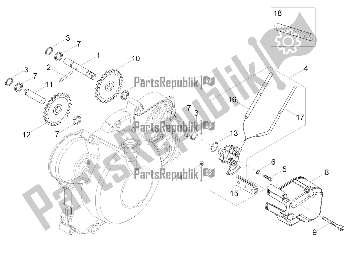 Tutte le parti per il Pompa Dell'olio del Gilera RCR 50 2018