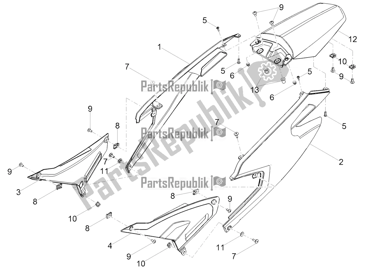 Toutes les pièces pour le Corps Arrière du Gilera RCR 50 2018