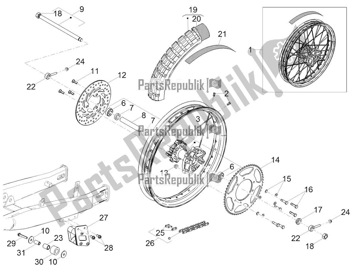 Toutes les pièces pour le Roue Arrière du Gilera RCR 50 2018