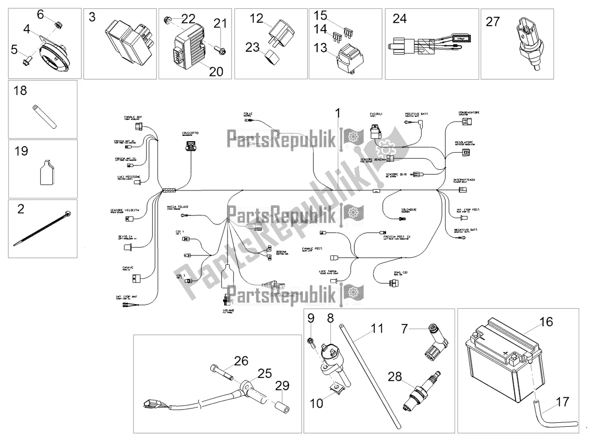 Todas las partes para Sistema Electrico Central de Gilera RCR 50 2019