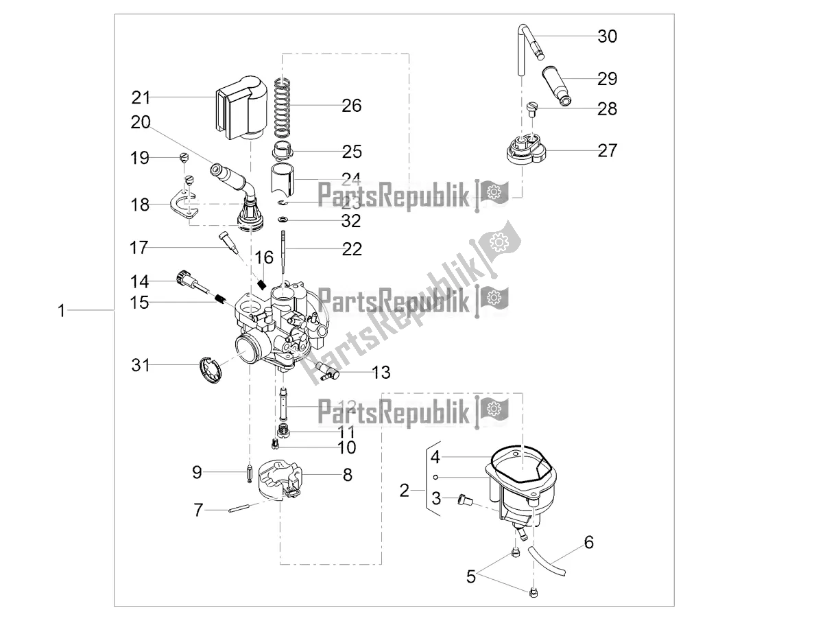 Tutte le parti per il Carburatore del Gilera RCR 50 2020