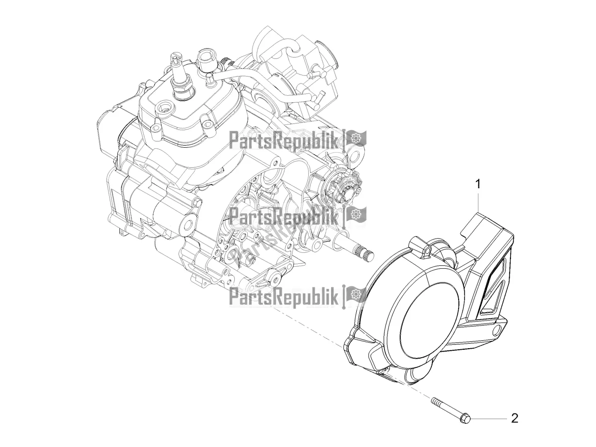 All parts for the Flywheel Cover of the Gilera RCR 50 2020