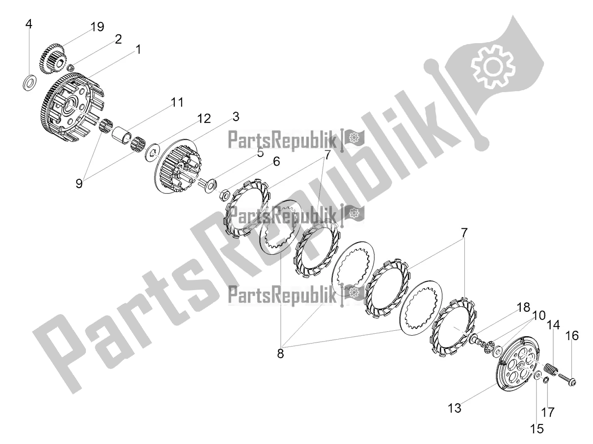 All parts for the Clutch of the Gilera RCR 50 2021