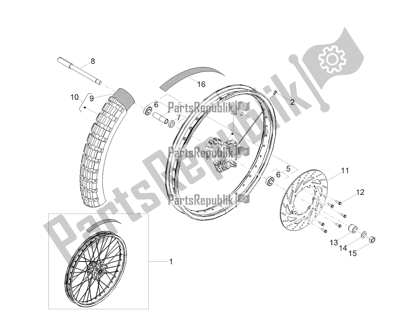 Todas as partes de Roda Da Frente do Gilera RCR 50 2021