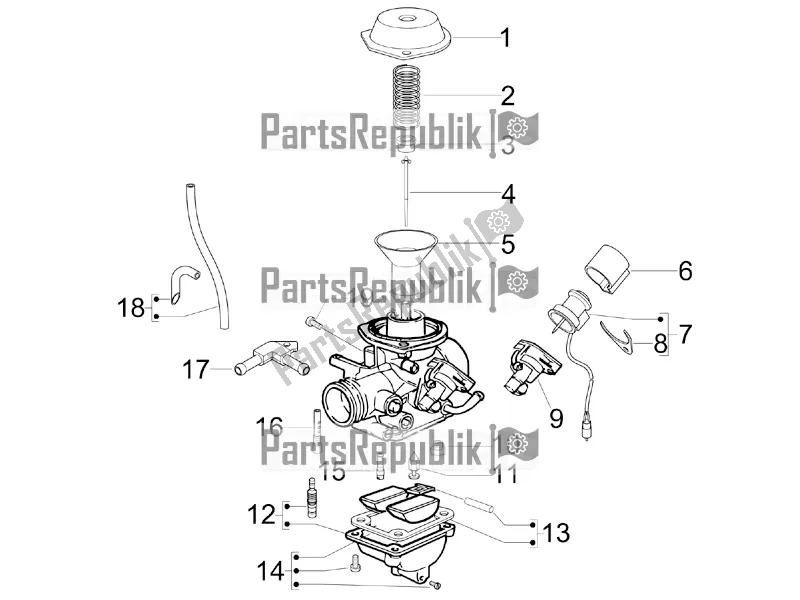 Toutes les pièces pour le Composants Du Carburateur du Gilera Runner 125 ST 4T 2016