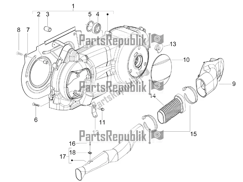 Todas las partes para Tapa Del Cárter - Enfriamiento Del Cárter de Gilera Runner 125 ST 4T 2016