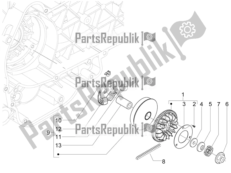 Todas las partes para Polea Motriz de Gilera Runner 125 ST 4T 2016