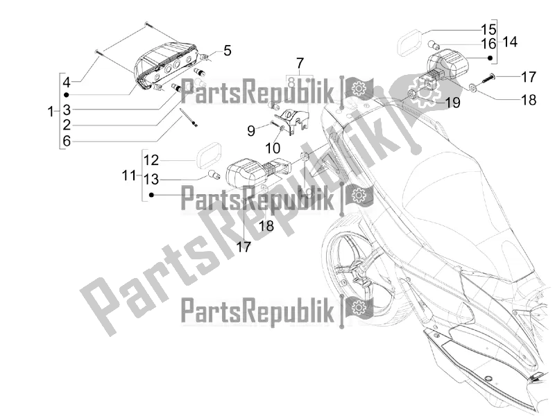 All parts for the Rear Headlamps - Turn Signal Lamps of the Gilera Runner 125 ST 4T 2016