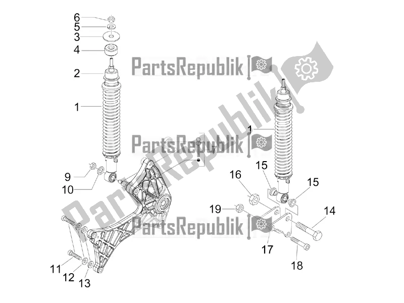 Todas las partes para Suspensión Trasera - Amortiguador / S de Gilera Runner 125 ST 4T 2016