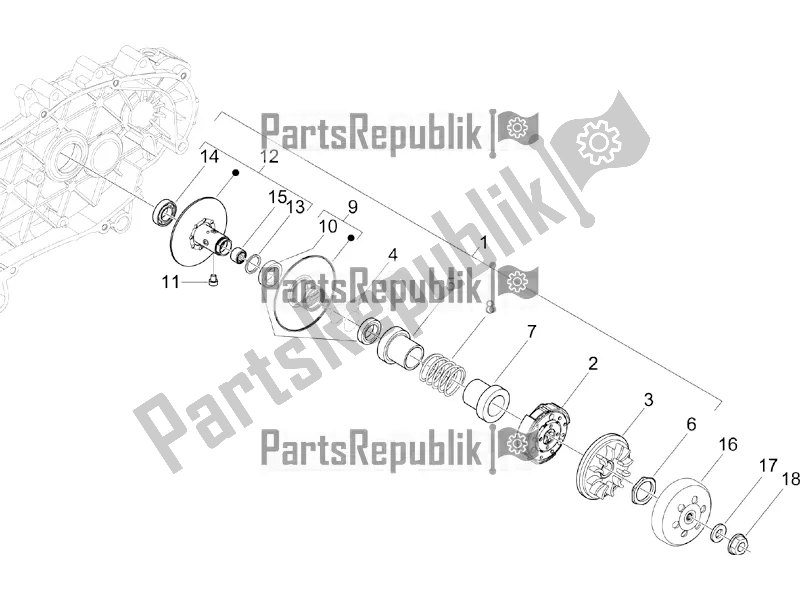 Toutes les pièces pour le Poulie Menée du Gilera Runner 125 ST 4T 2017