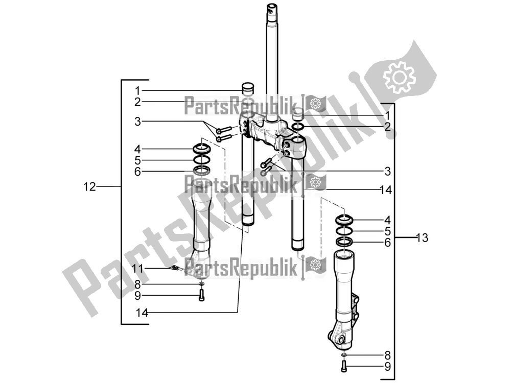 Toutes les pièces pour le Composants De La Fourche (kayaba) du Gilera Runner 125 ST 4T 2017