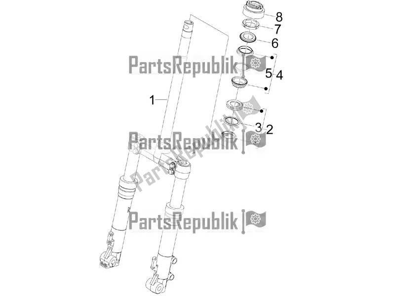 Toutes les pièces pour le Fourche / Tube De Direction - Palier De Direction du Gilera Runner 125 ST 4T 2017