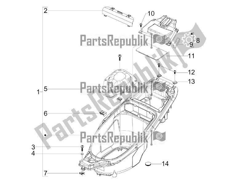 Toutes les pièces pour le Logement De Casque - Sous La Selle du Gilera Runner 125 ST 4T 2017