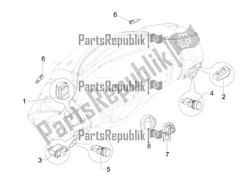 Toutes les pièces pour le Sélecteurs - Interrupteurs - Boutons du Gilera Runner 125 ST 4T 2017