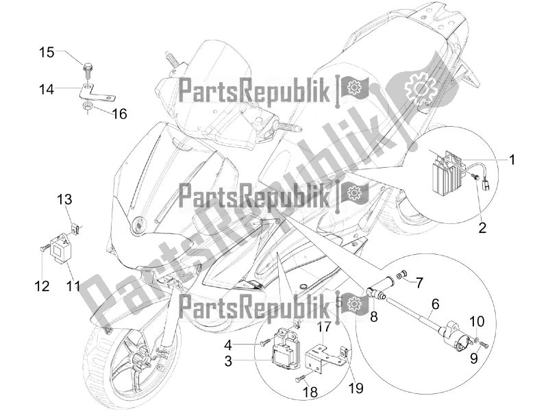 Toutes les pièces pour le Régulateurs De Tension - Unités De Commande électronique (ecu) - H. T. Bobine du Gilera Runner 125 ST 4T 2017