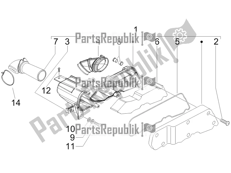 All parts for the Air Filter of the Gilera Runner 50 SP 2016