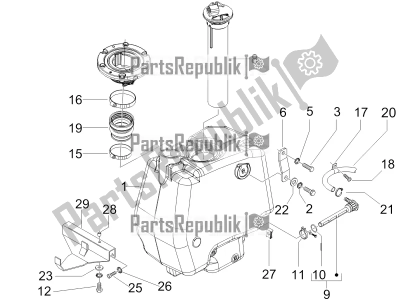 Alle onderdelen voor de Benzinetank van de Gilera Runner 50 SP 2016