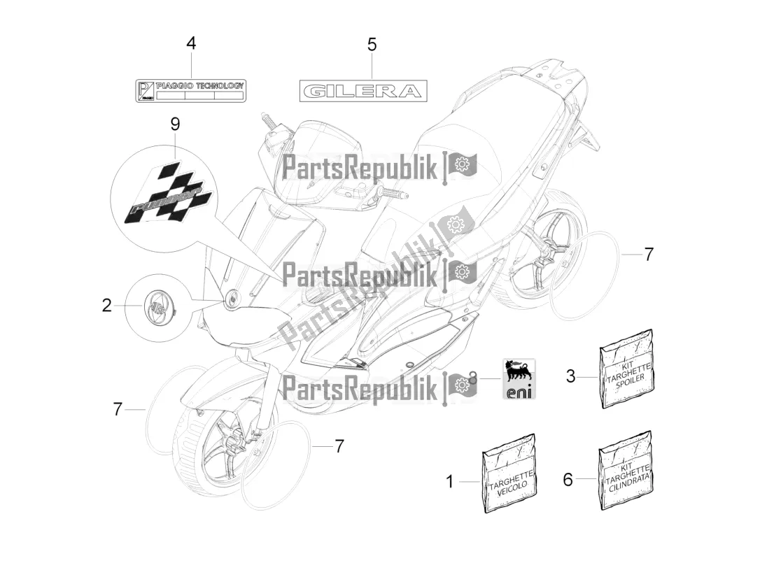 Todas las partes para Placas - Emblemas de Gilera Runner 50 SP 2016