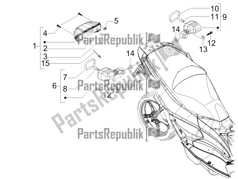 Alle onderdelen voor de Achterlichten - Richtingaanwijzers van de Gilera Runner 50 SP 2016