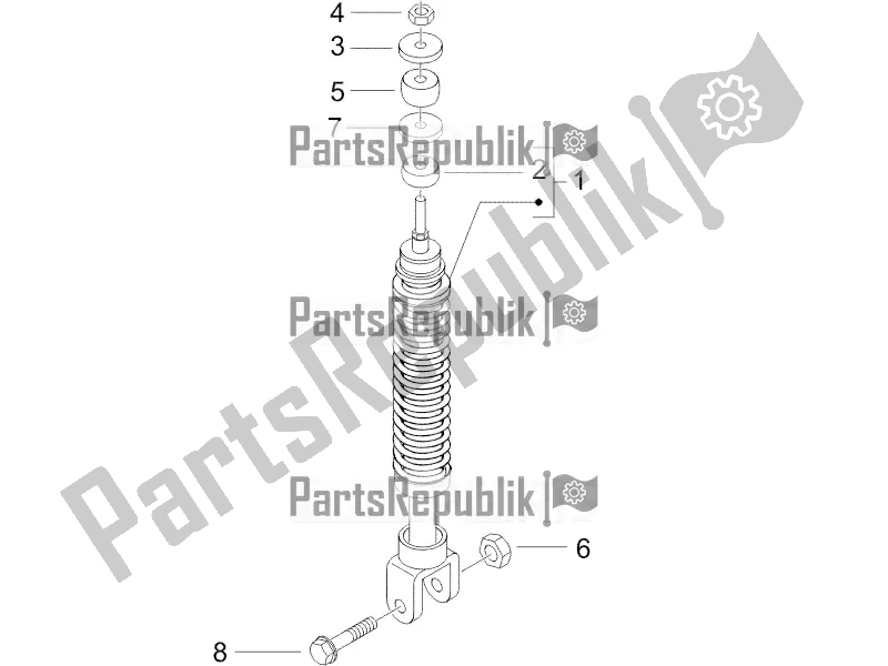 Tutte le parti per il Sospensione Posteriore - Ammortizzatore / I del Gilera Runner 50 SP 2016