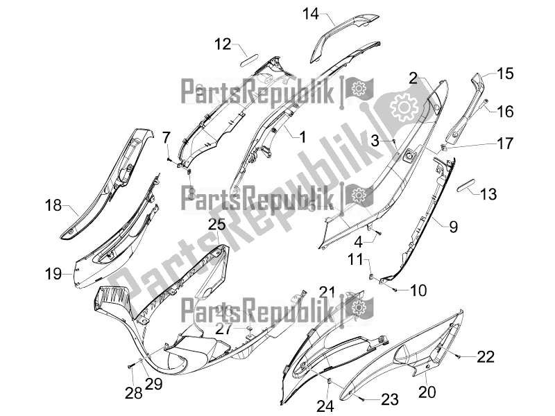 Toutes les pièces pour le Couvercle Latéral - Spoiler du Gilera Runner 50 SP 2016