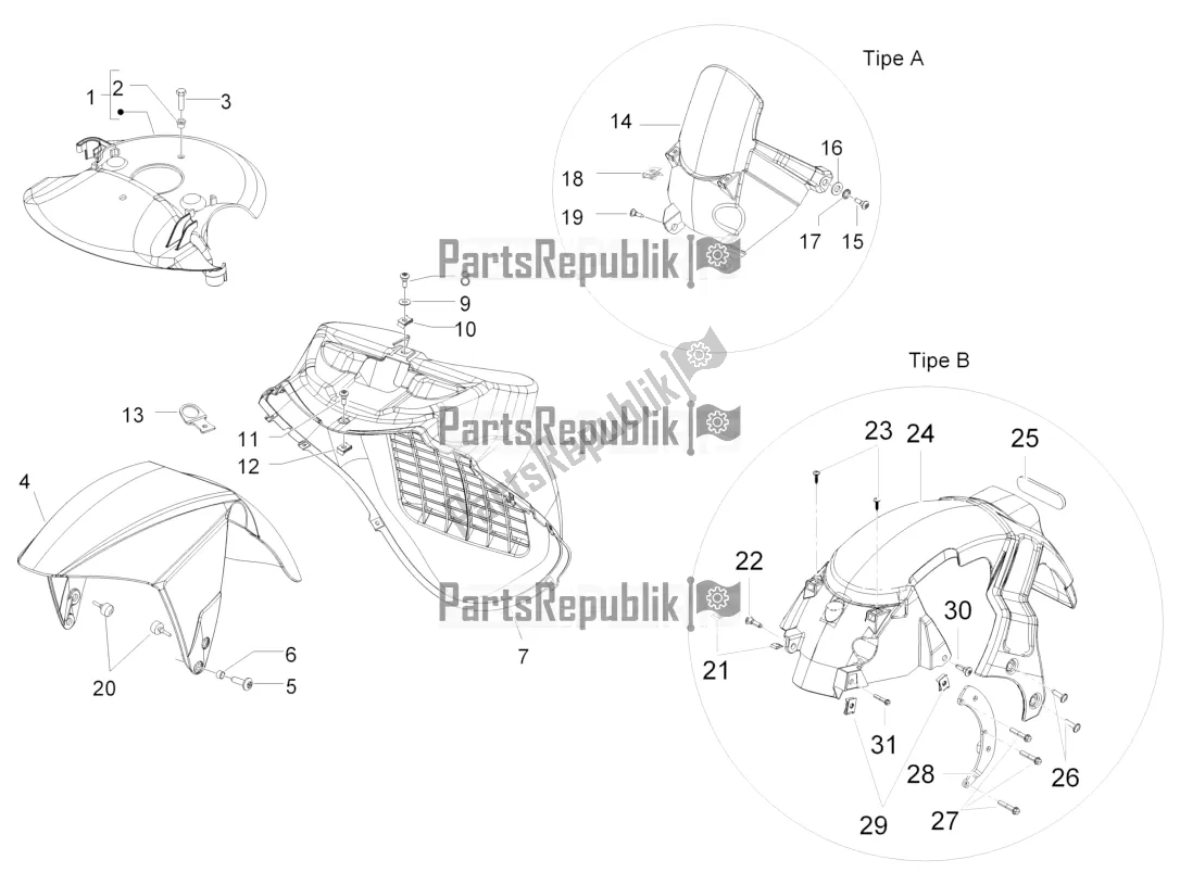 Toutes les pièces pour le Logement De Roue - Garde-boue du Gilera Runner 50 SP 2016