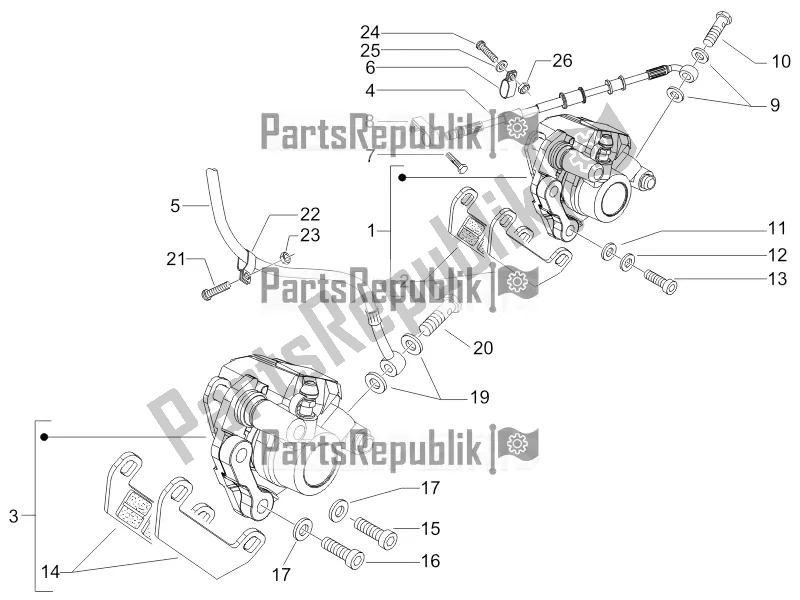 All parts for the Brakes Pipes - Calipers of the Gilera Runner 50 SP 2017